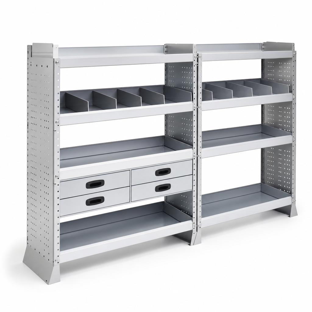 Modular Trade Van Shelving Packages – Silver Storage System