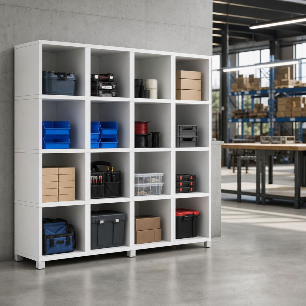 Modular White Office Storage Cube Cabinet