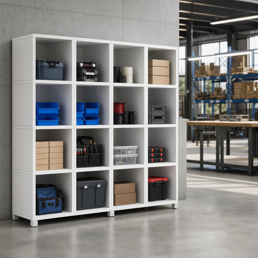 Modular White Office Storage Cube Cabinet