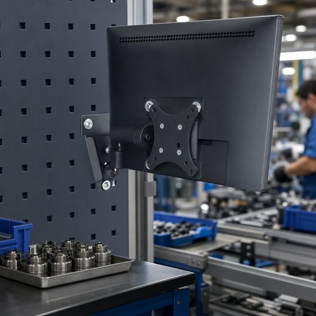 Monitor Bracket for Attaching Screens to Workbenches