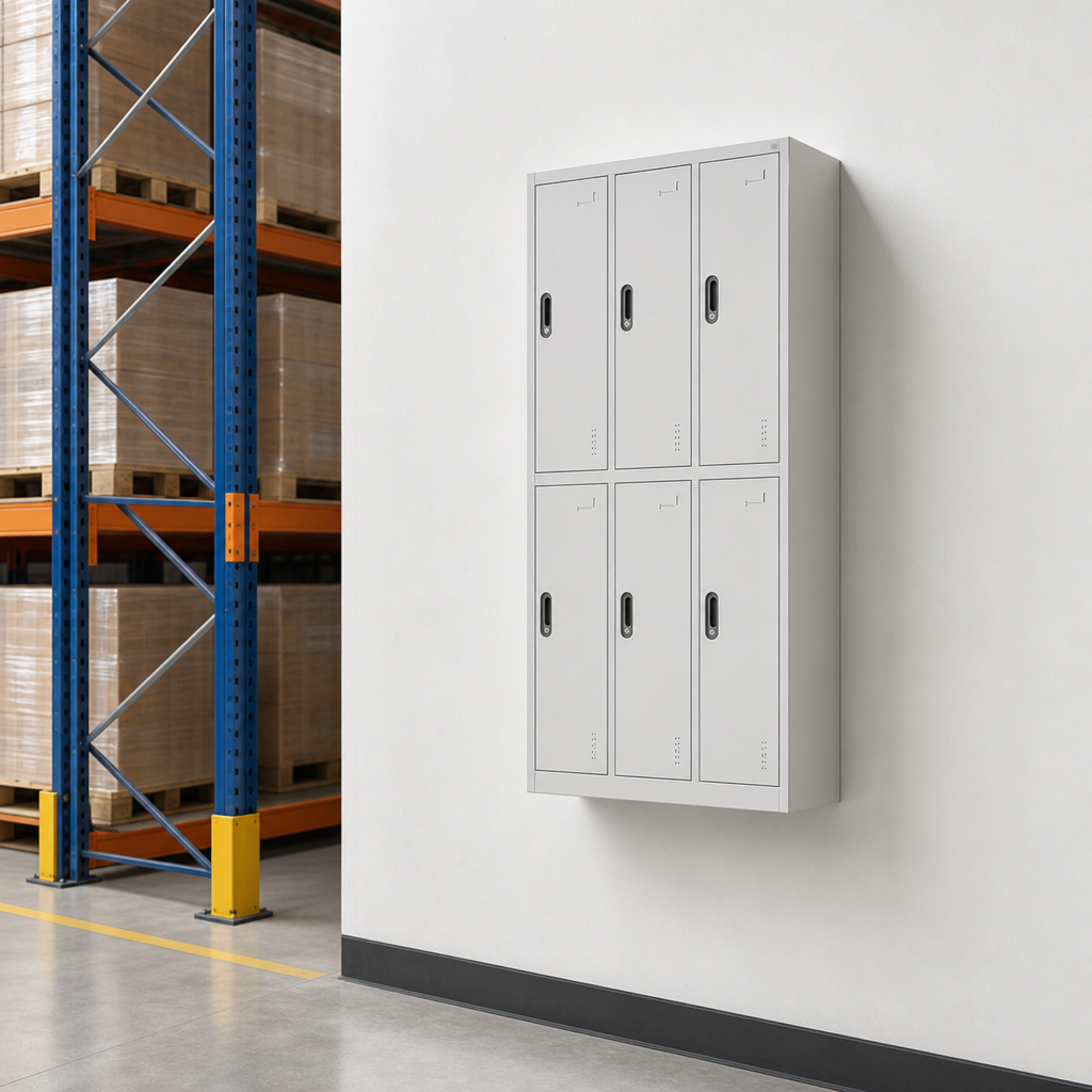 Multi-Compartment Locker with Hanging Rail and Base, 3 Columns