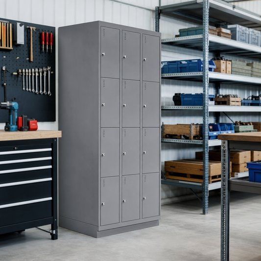 Multi-Compartment Steel Locker With 1 to 3 Columns on Plinth Base