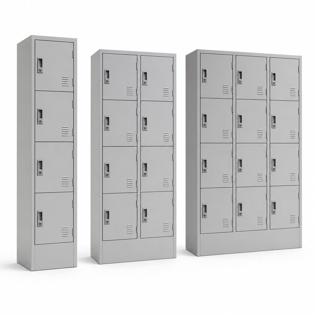 Multi-Door Steel Storage Lockers with 1-3 Columns