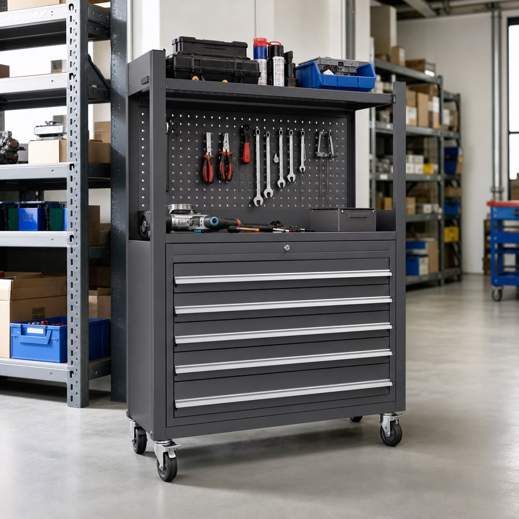 Multi-Drawer Metal Tool Cabinet with Shelf 1000x800mm