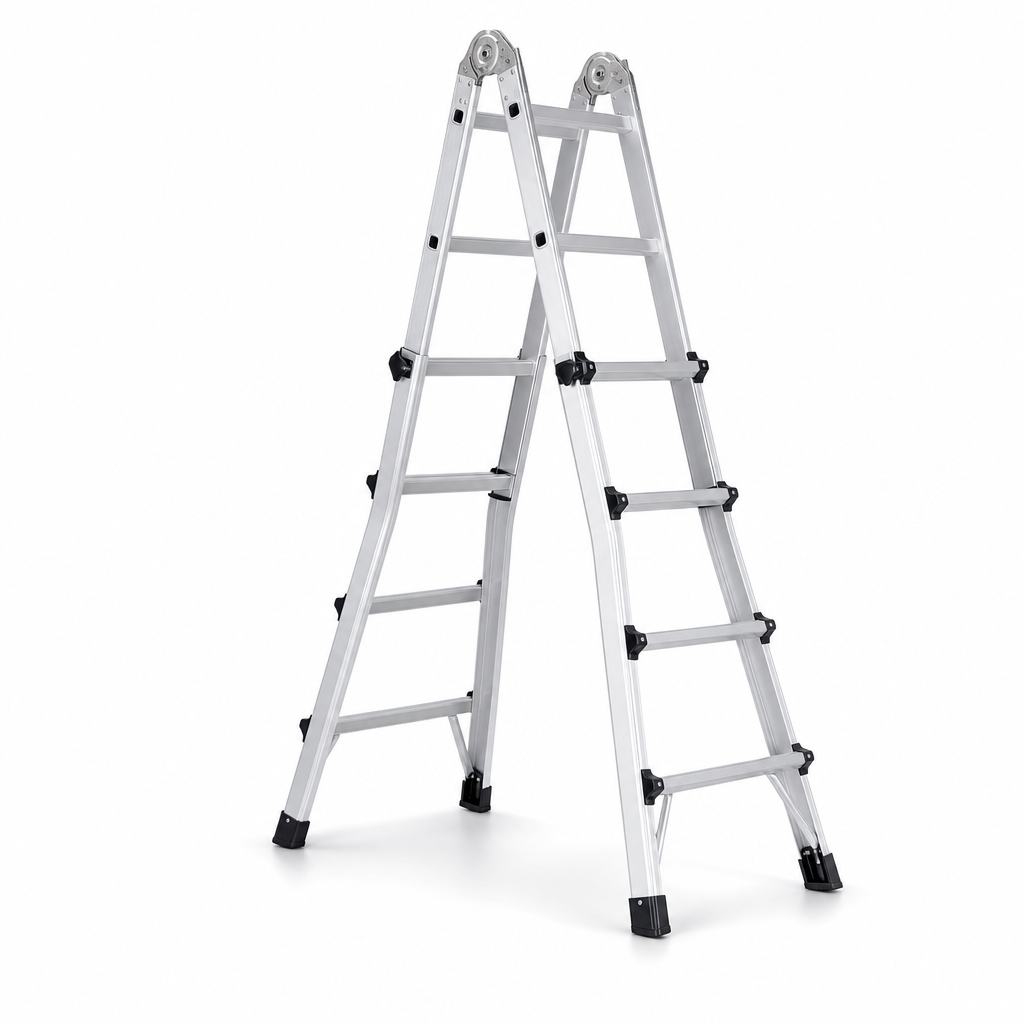 Multi-Position Extension Step Ladder with 5 to 8 Treads
