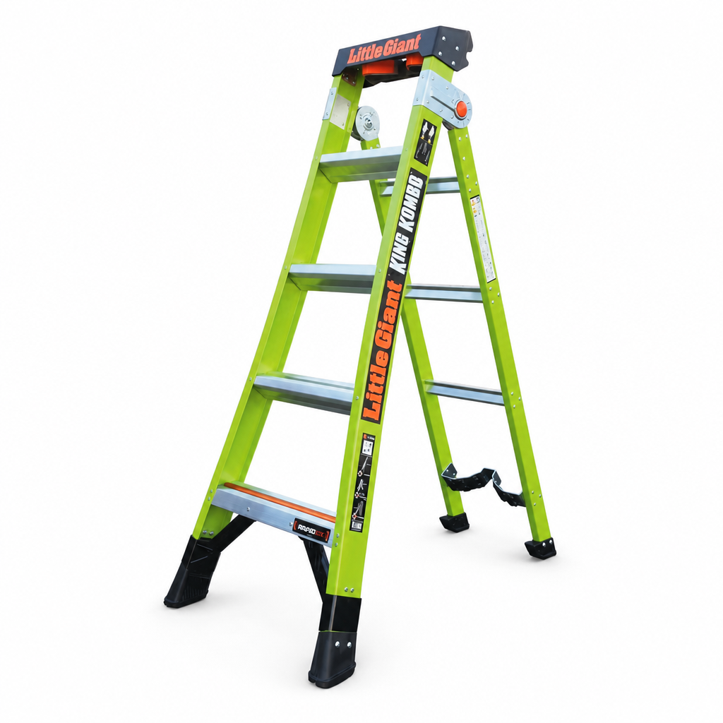 Multi-Position Extension Step Ladder with 5 to 8 Treads