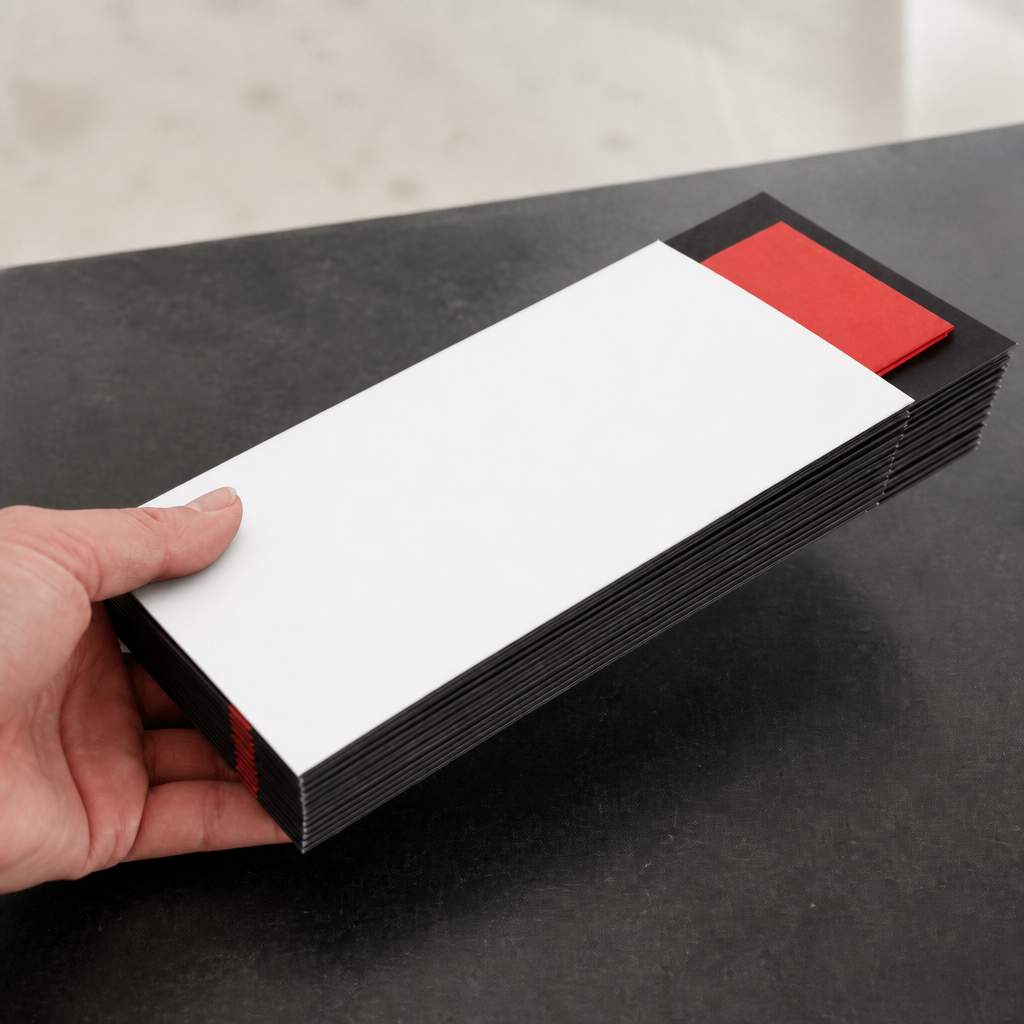 Commercial cutlery pouches with red napkin, 100 pack