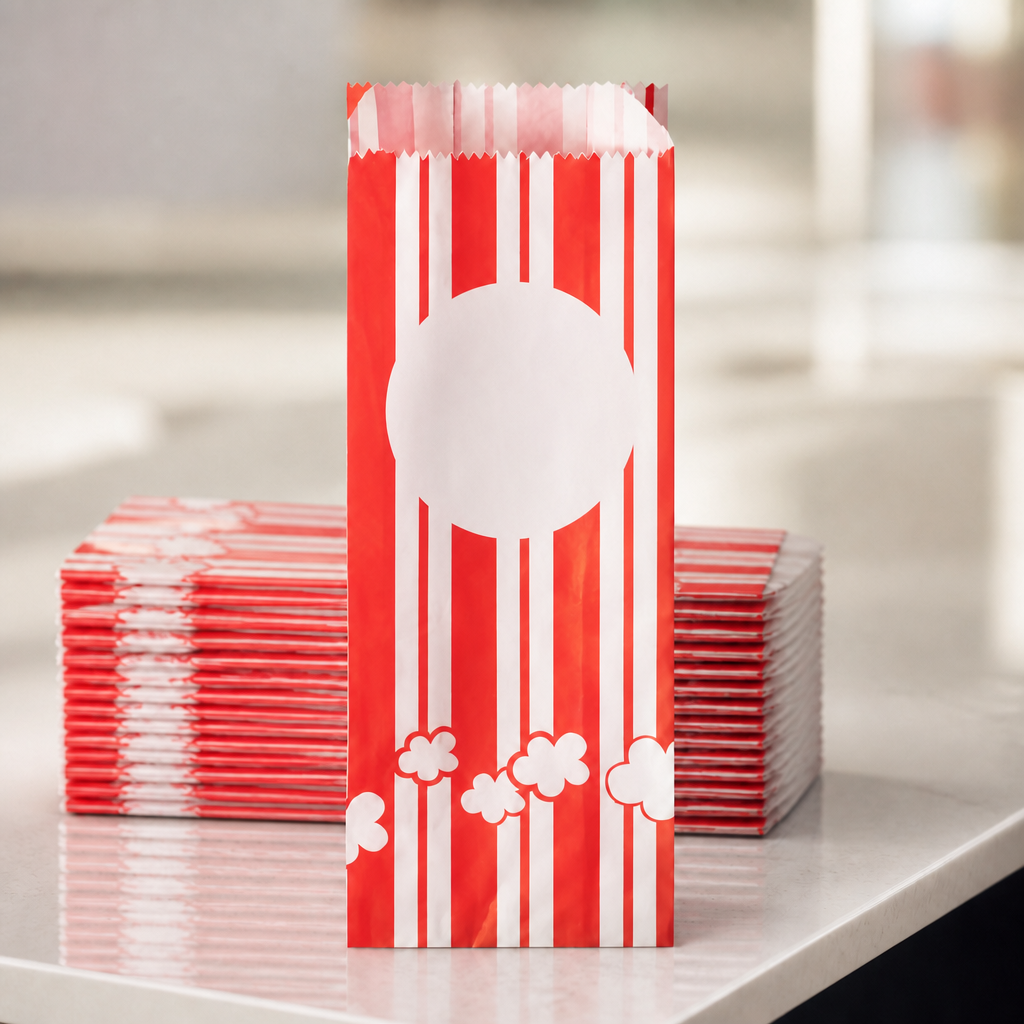 Small Popcorn Paper Party Bags 0.6oz Capacity 1000 Pack