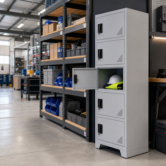 Nestable Metal Lockers with 5 Doors and Anti-Bacterial Coating