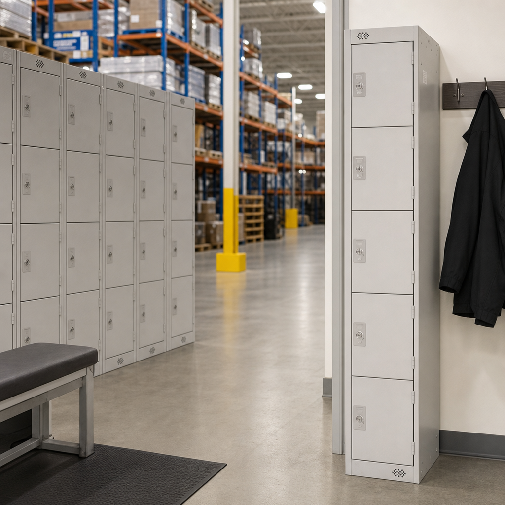Nestable Metal Lockers with 5 Doors and Anti-Bacterial Coating