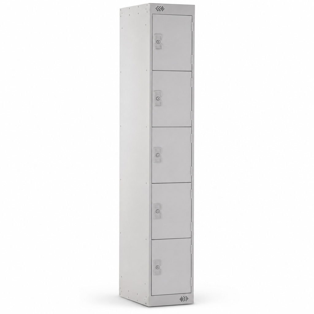 Nestable Metal Lockers with 5 Doors and Anti-Bacterial Coating