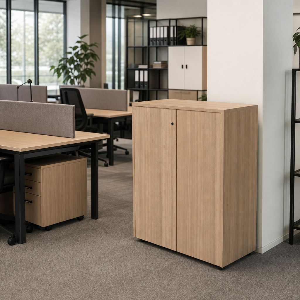 Office Cupboard with Swing Doors and Optional Glass Fronts