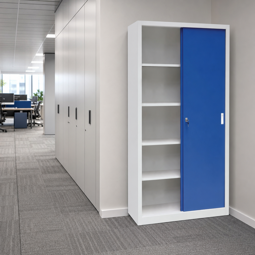 Office Storage Cupboard with 2 Sliding Doors 2x1.5m