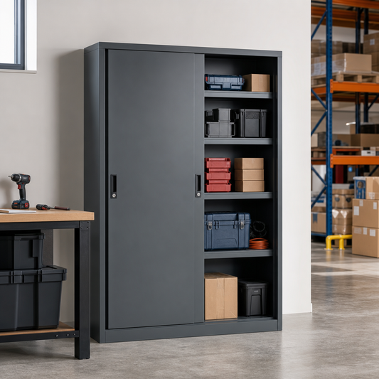 Office Storage Cupboard with 2 Sliding Doors 2x1.5m