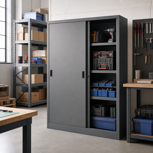 Office Storage Cupboard with 2 Sliding Doors 2x1m