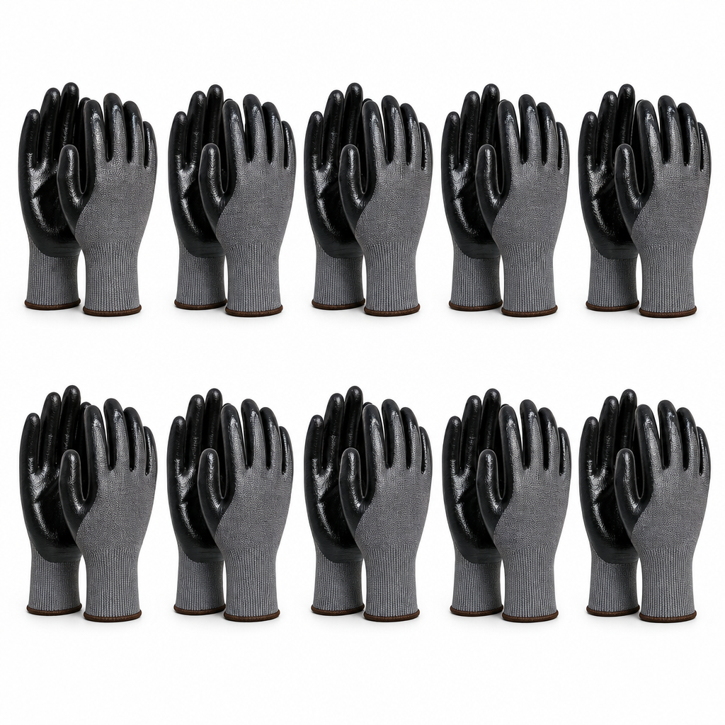 Oil Resistant Safety Gloves – Pack of 10