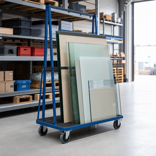One-Sided Glass and Sheet Material Container Trolley
