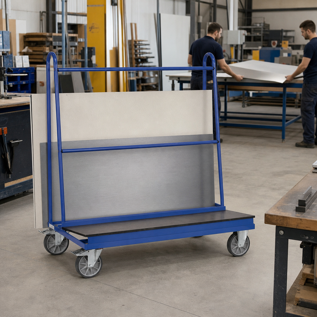 One-Sided Glass and Sheet Material Container Trolley