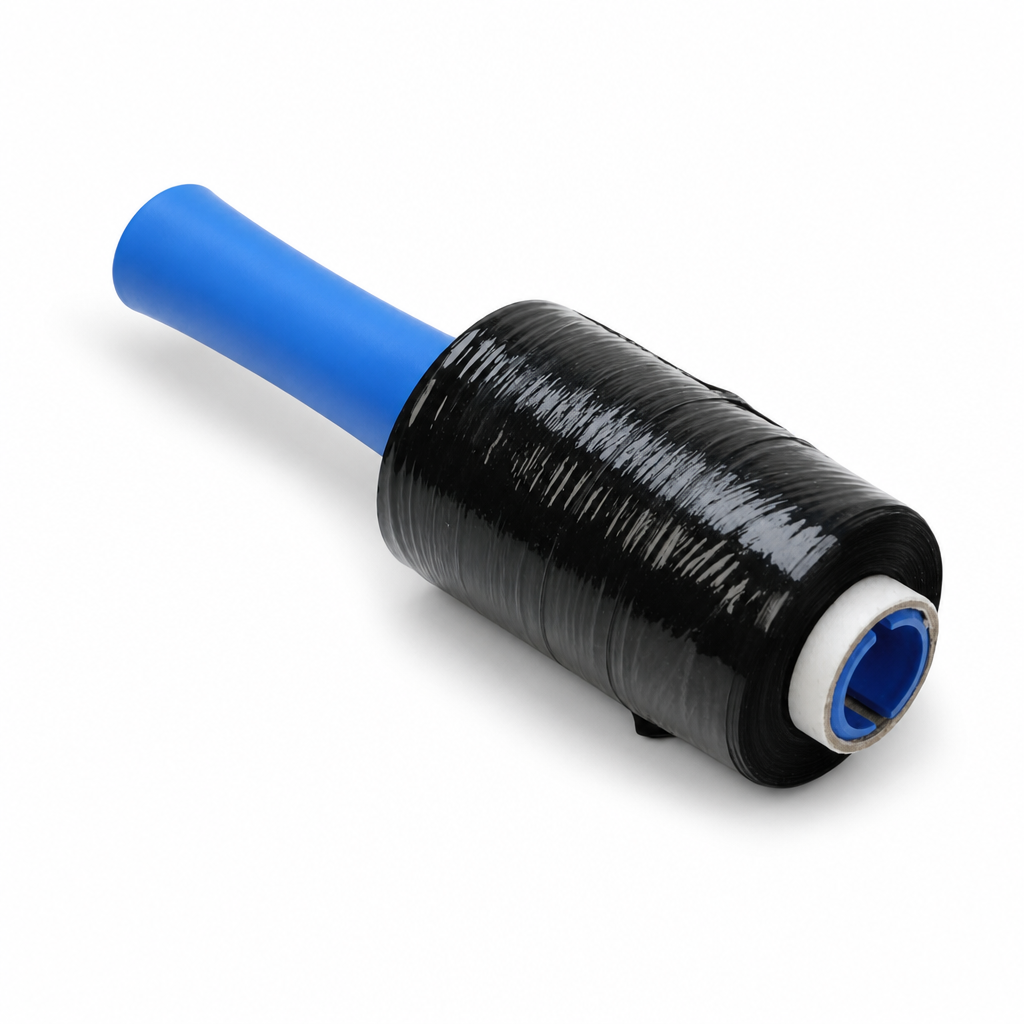 Opaque Black Stretch Wrap Rolls with Dispenser – 125mm Width