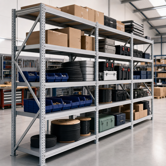 Open Back Steel Shelving Bays with Add-On Options