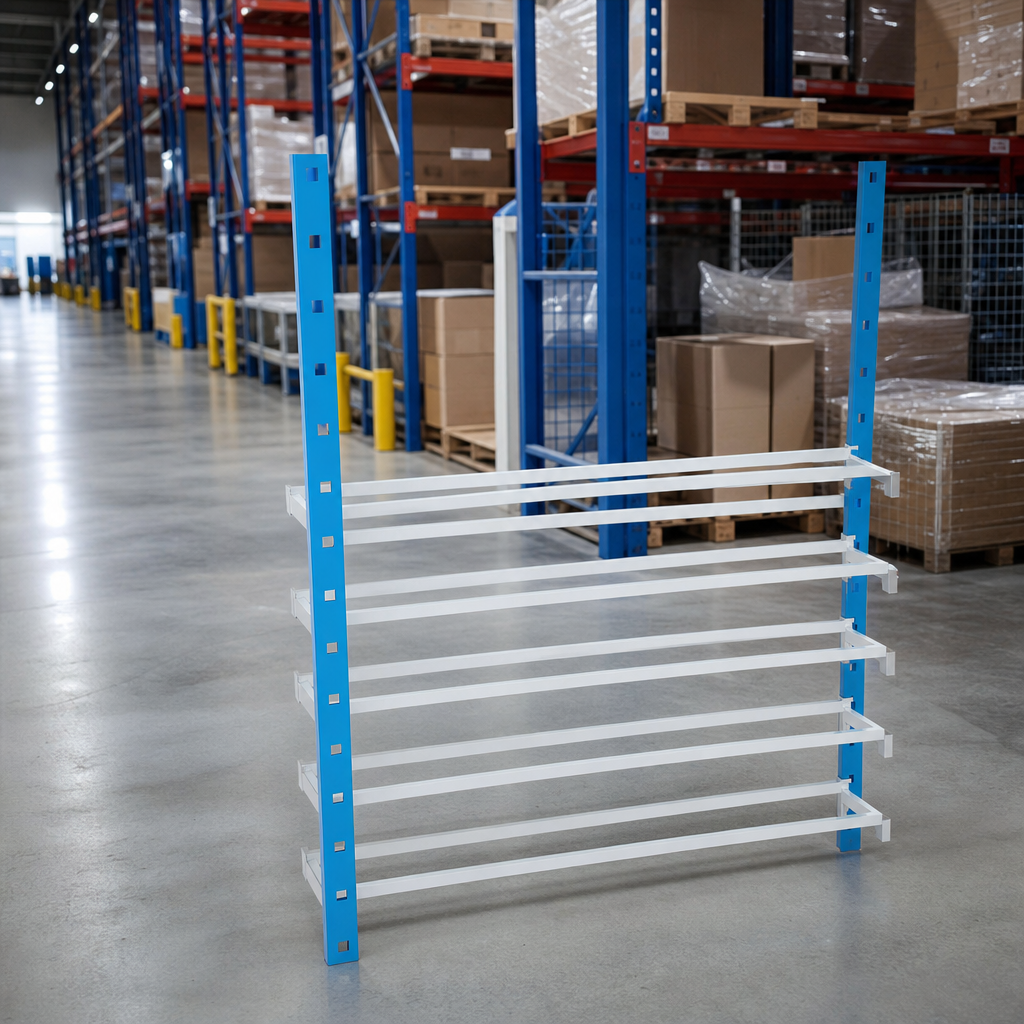 Open Steel Add-On Shelves for Tubular Shelving Bays