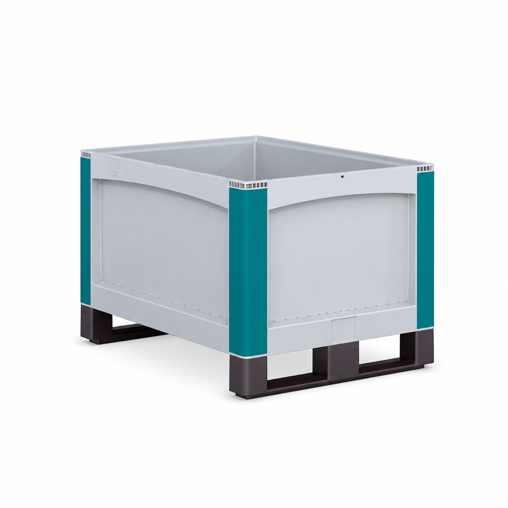 Open Top Heavy Duty Plastic Pallet Boxes with Skids
