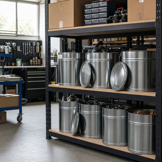 Open Top Metal Storage Cans With Lids