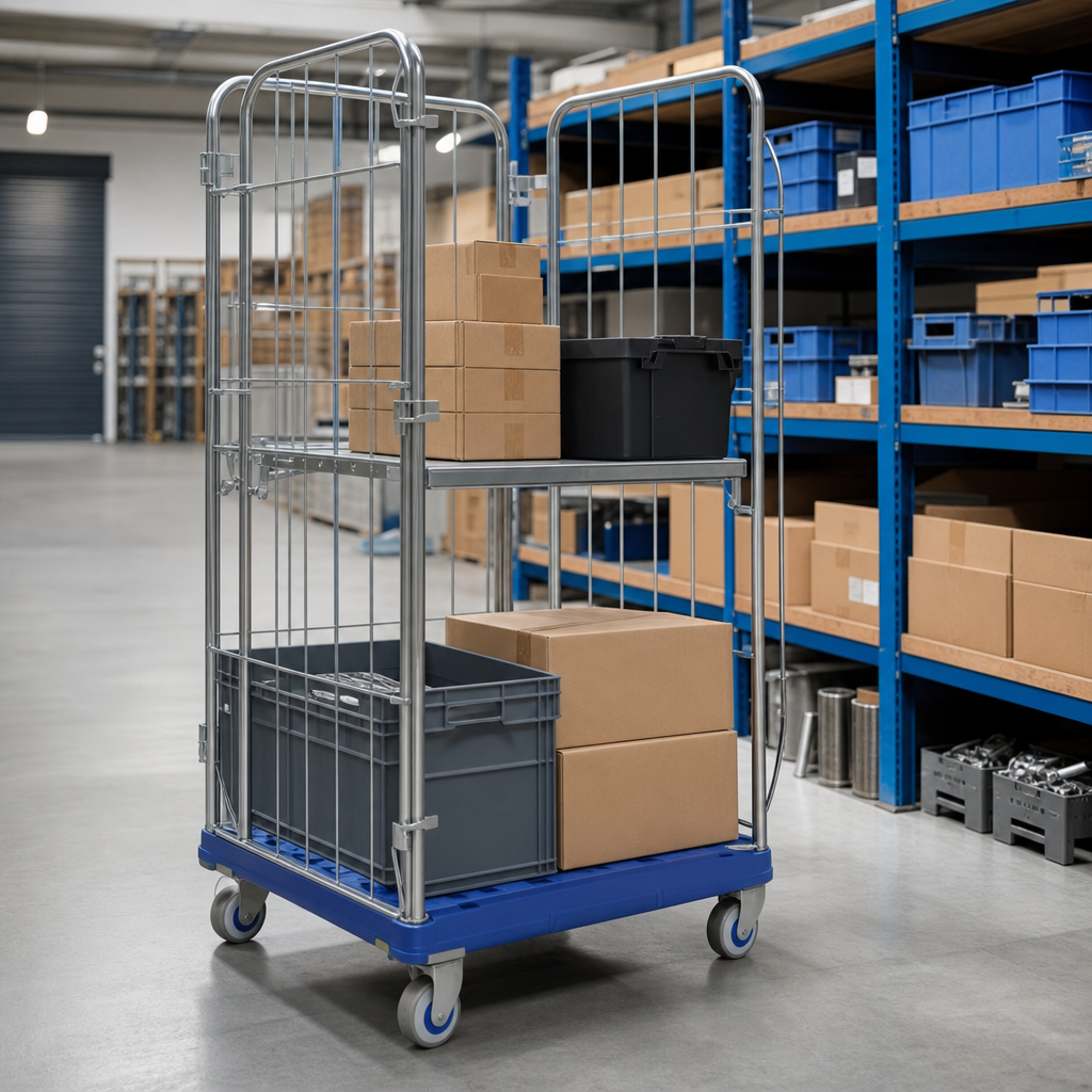 Optional Shelf Accessory for Nestable Roll Containers