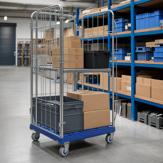 Optional Shelf Accessory for Nestable Roll Containers