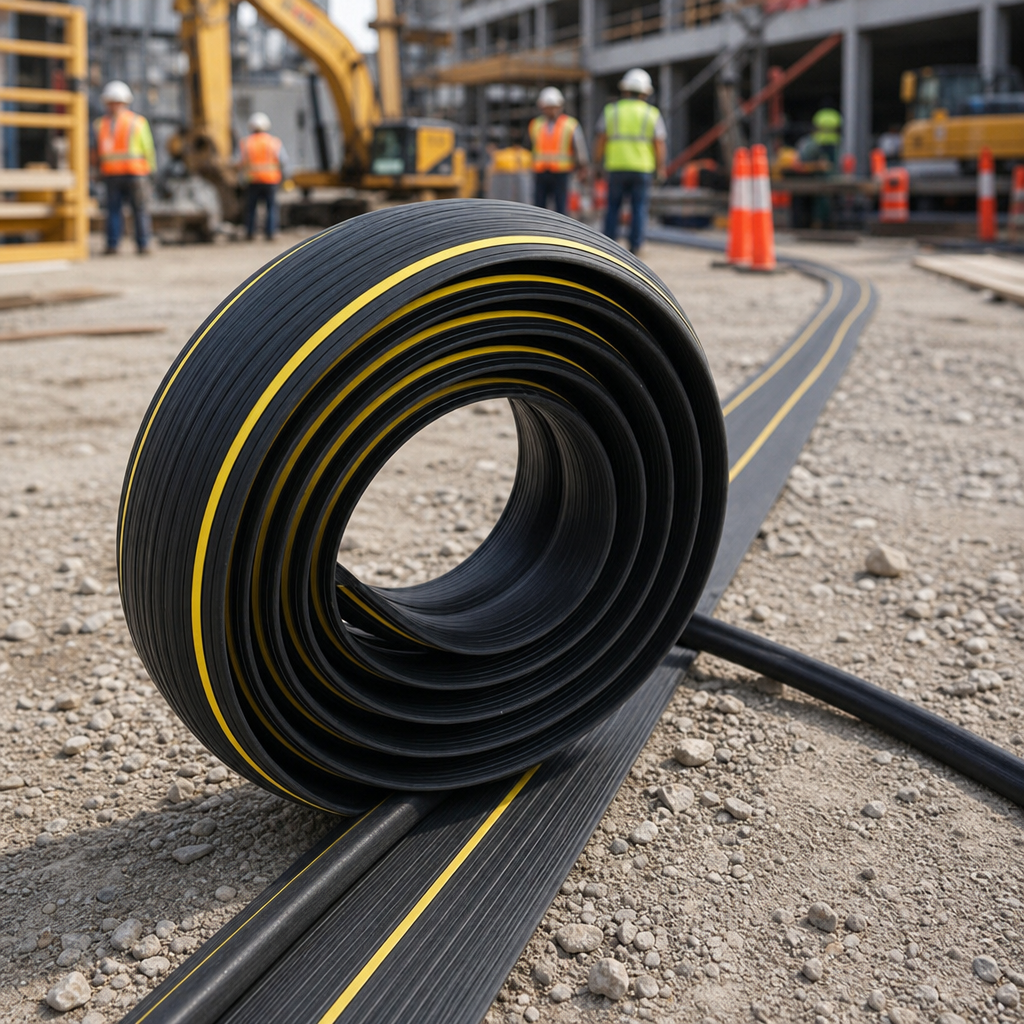 Outdoor Black and Yellow Cable Cover Strip 3m