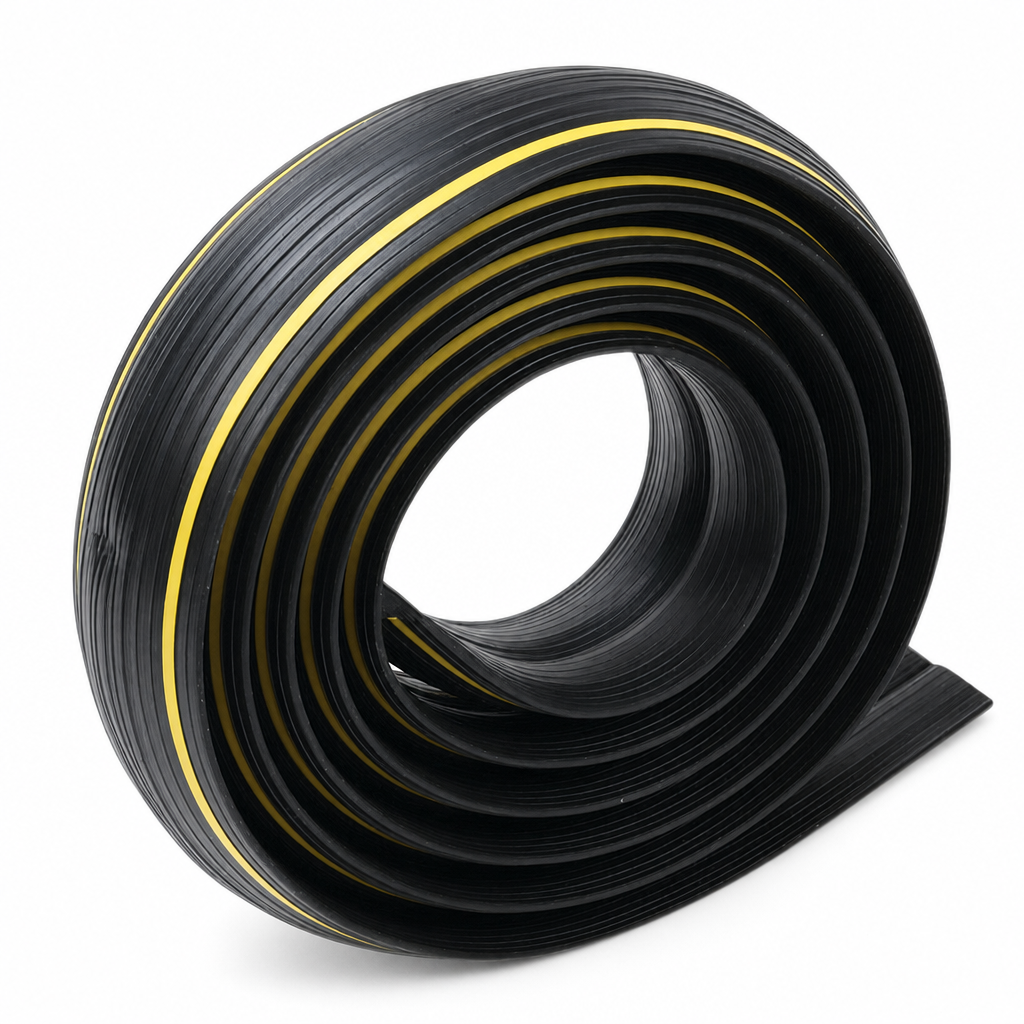 Outdoor Black and Yellow Cable Cover Strip 3m