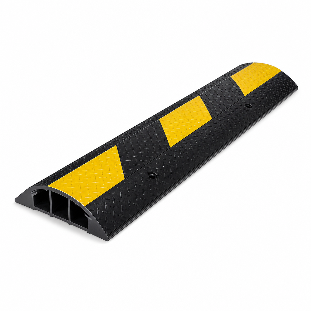 Outdoor Black and Yellow Cable Cover Strip 3m
