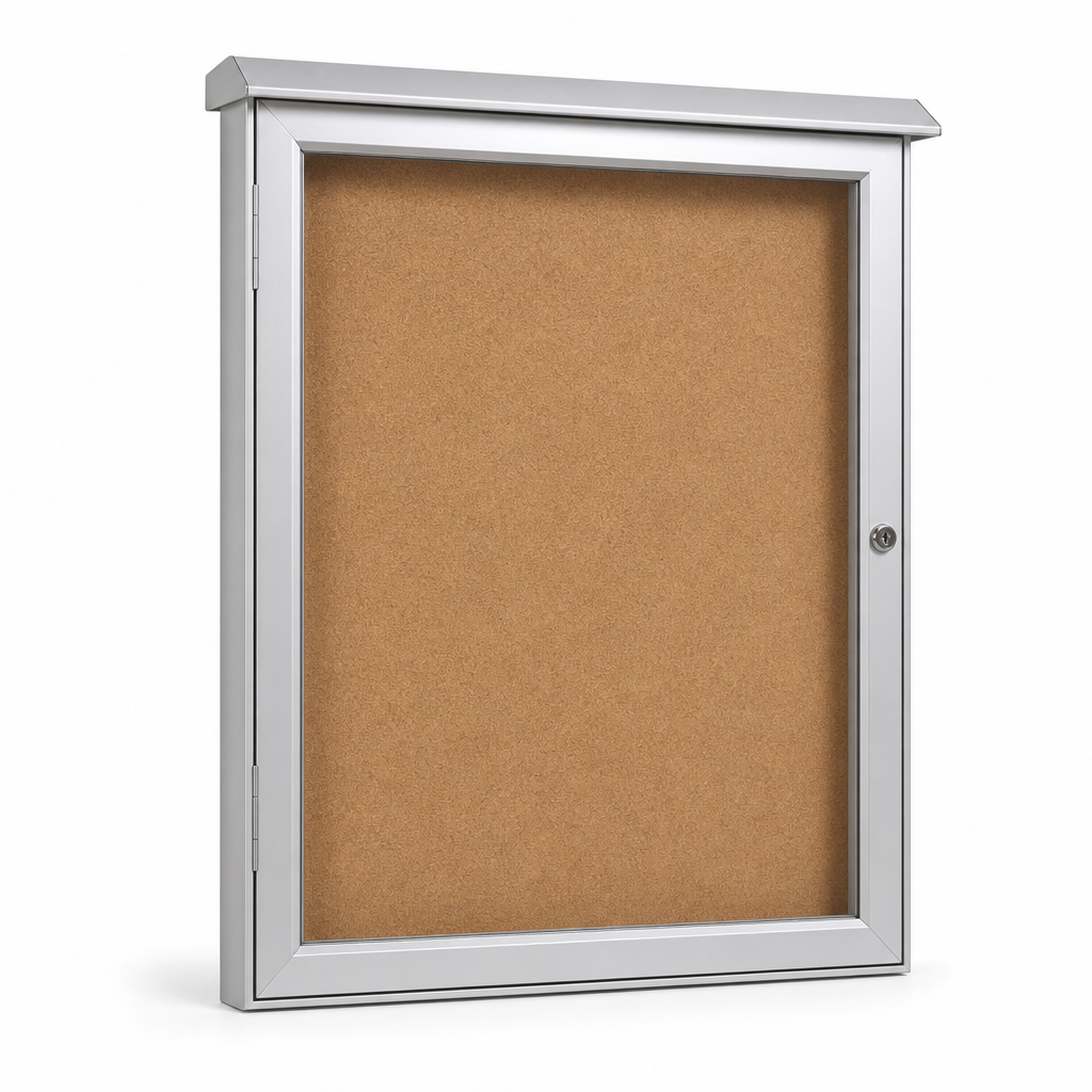 Outdoor Cork Notice Board with Plexiglass Lockable Door