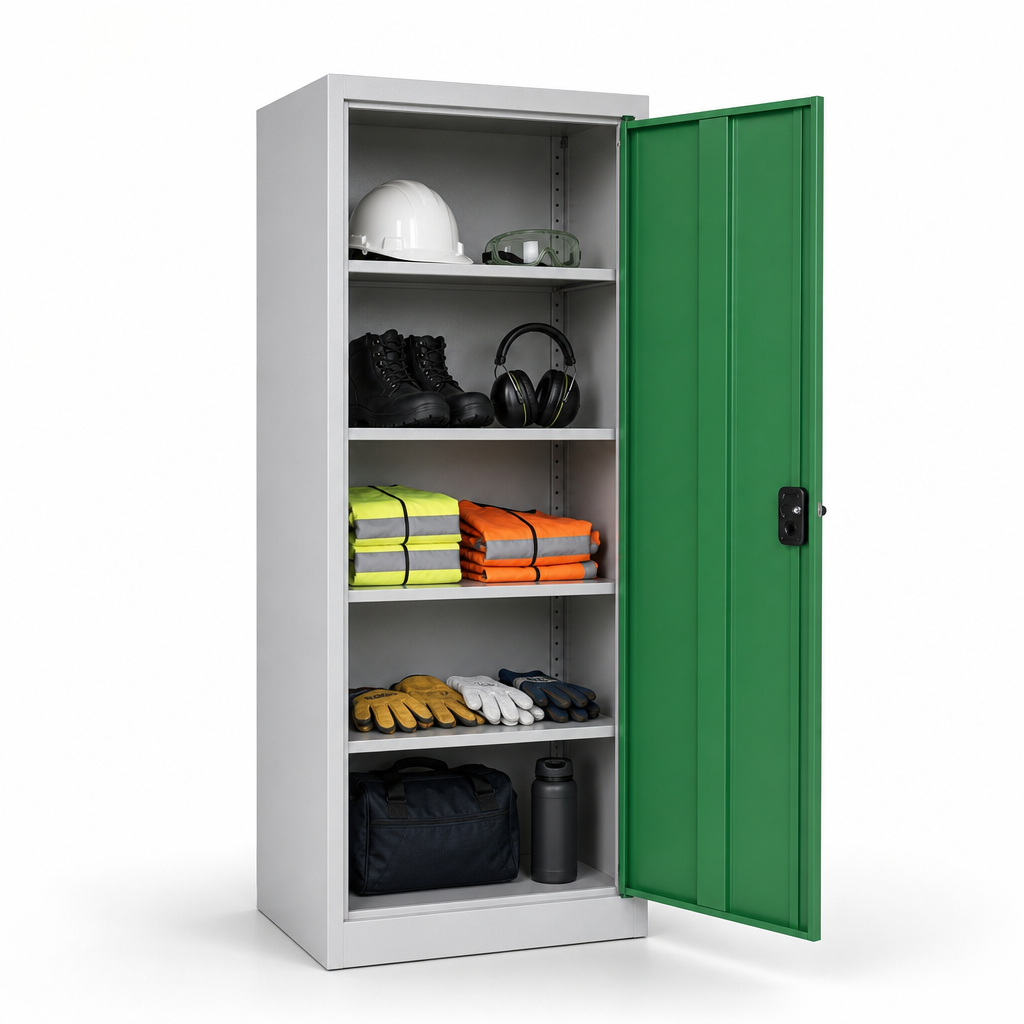 Outdoor PPE Storage Cabinet with Green Door