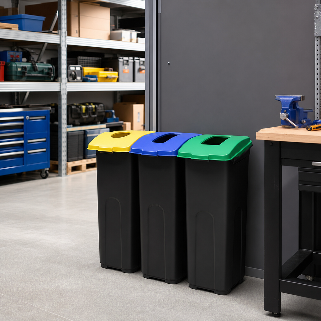 Outdoor Recycling Bin With Colour-Coded Lid Options