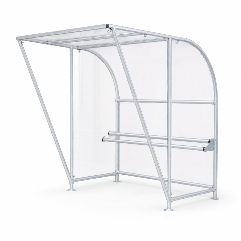 Outdoor Smoking Shelter with Perch Seat