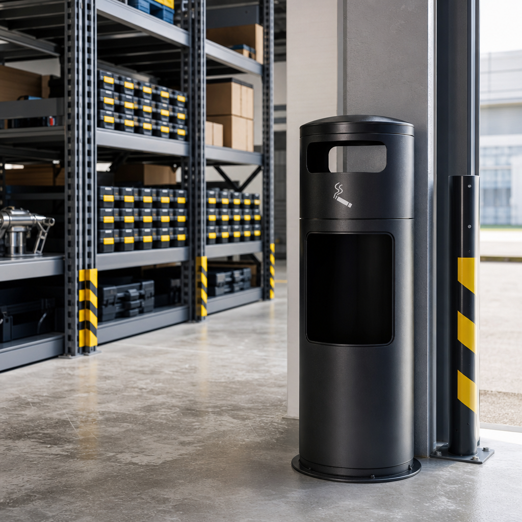 Outdoor Standing Ashtray Bin with Optional Litter Container