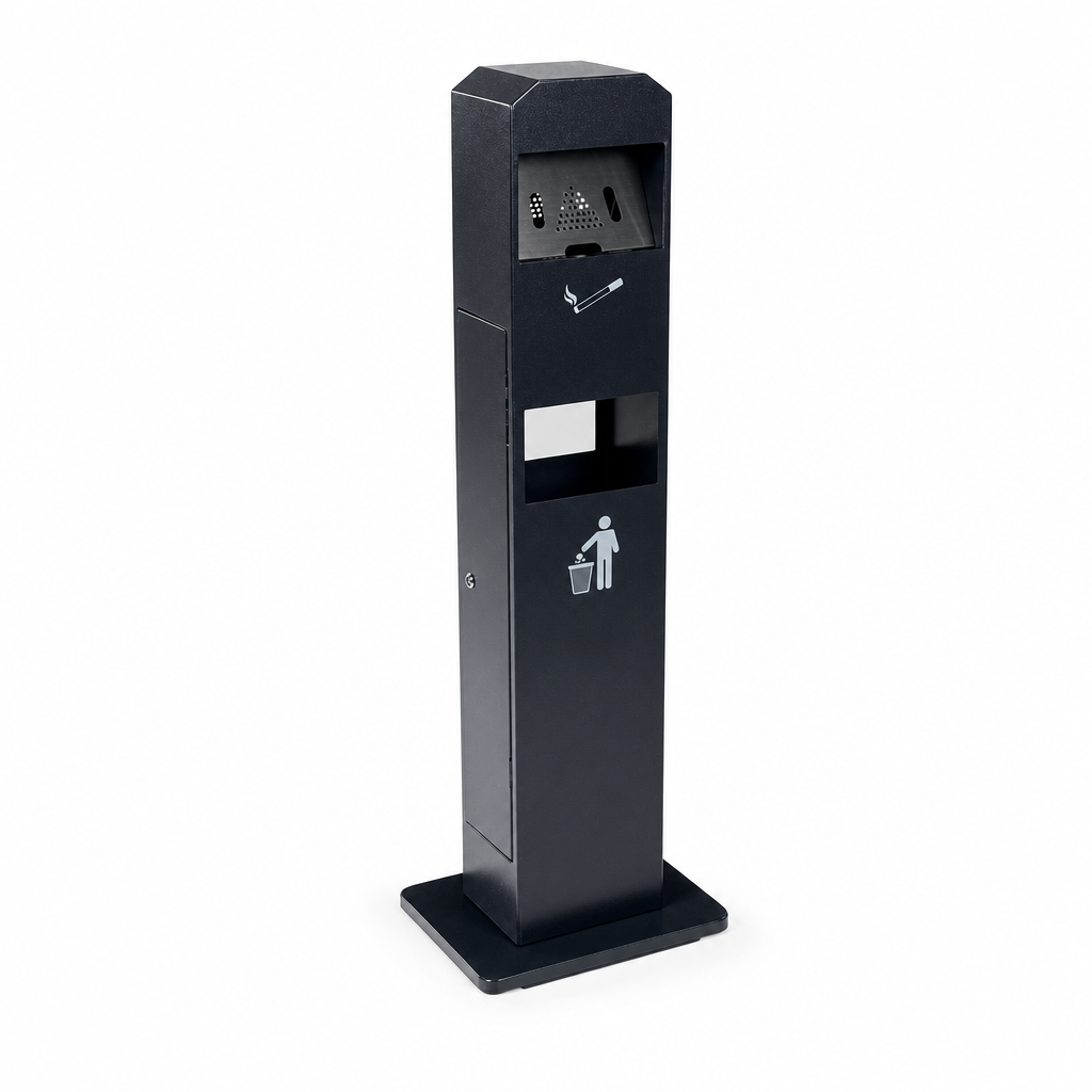 Outdoor Standing Ashtray Bin with Optional Litter Container