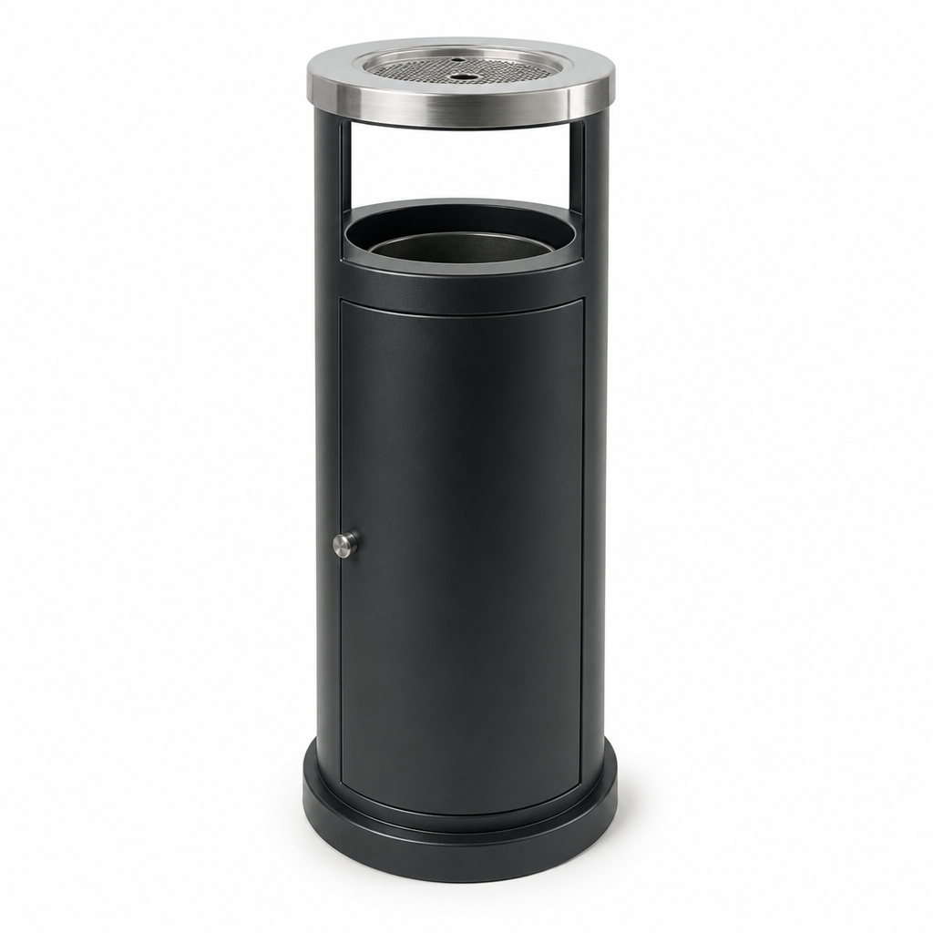 Outdoor Standing Ashtray Bin with Optional Litter Container