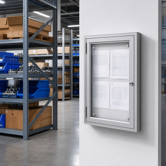 Outdoor Wall-Mounted Display Board with Hinged Lockable Door