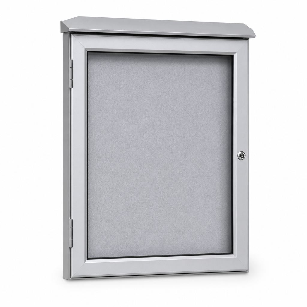 Outdoor Wall-Mounted Display Board with Hinged Lockable Door