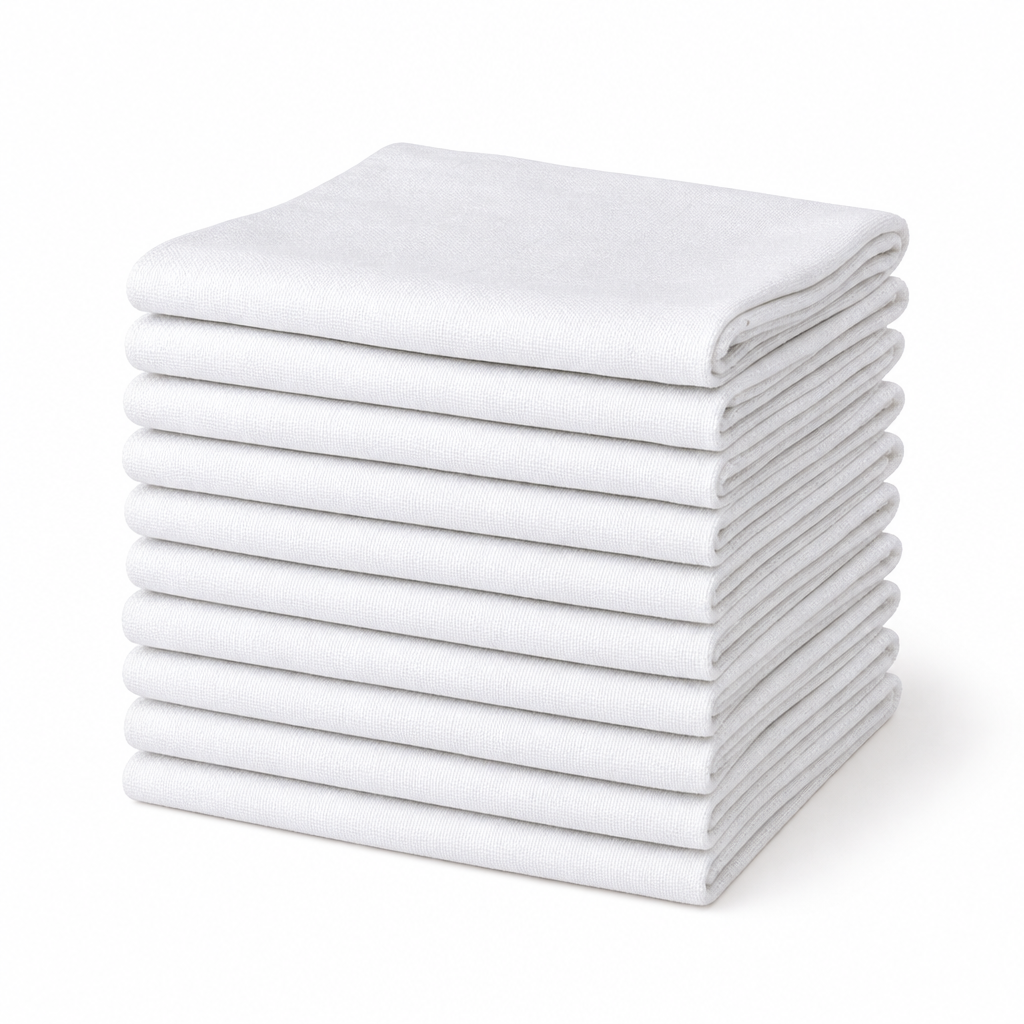 Pack of 10 White Multipurpose Cotton Cleaning Cloths