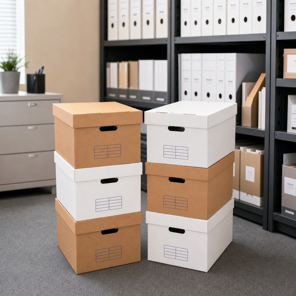 Pack of 20 Cardboard Document Storage Archive Boxes