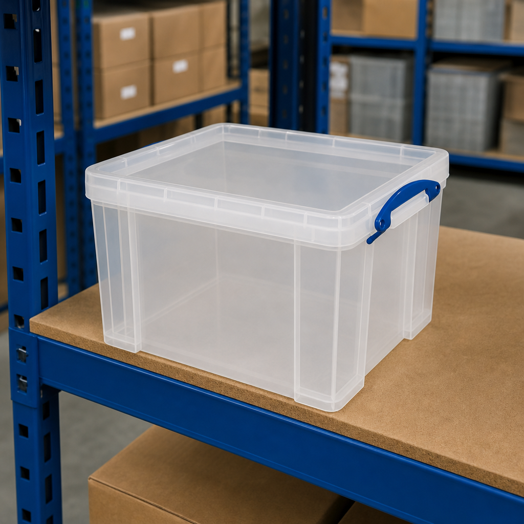Pack of 30 Clear 35 Litre Storage Boxes with Lids