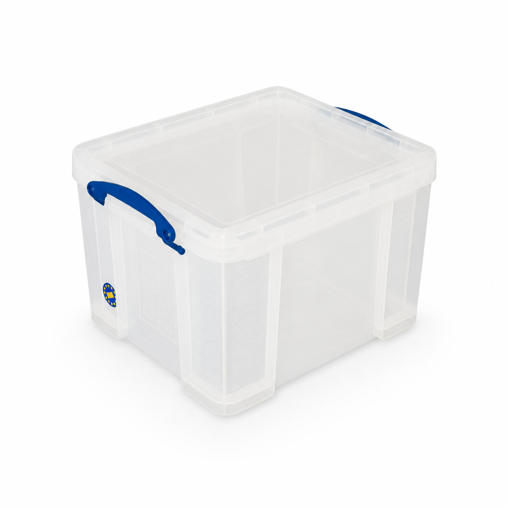 Pack of 30 Clear 35 Litre Storage Boxes with Lids
