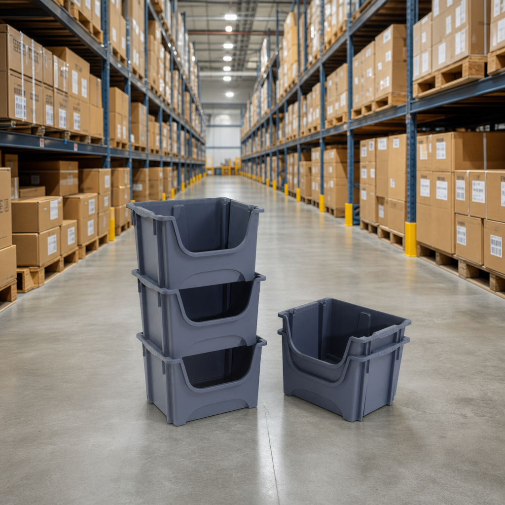 Pack of 5 Heavy Duty 50 Litre Storage Containers