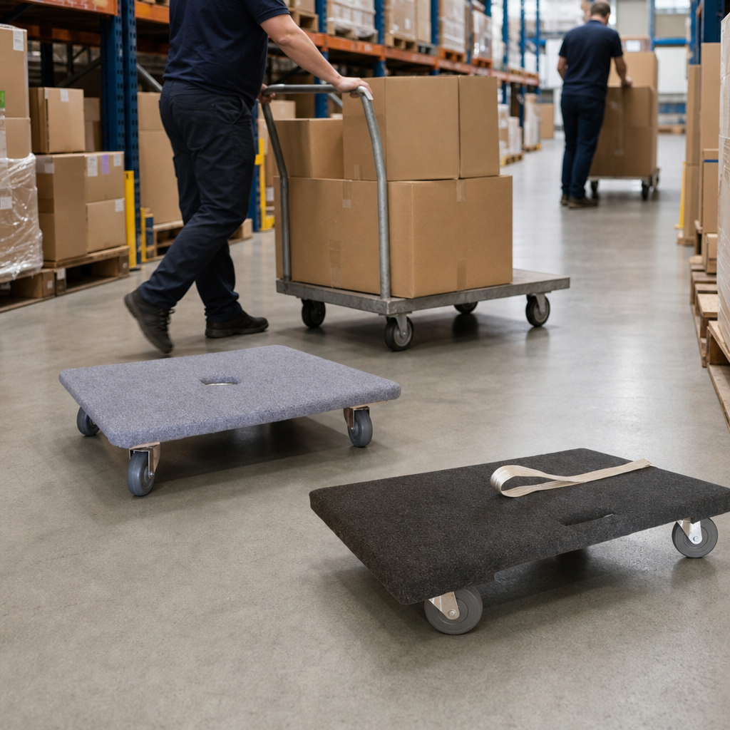 Padded Wooden Dollies with Wheels 200kg Load Capacity