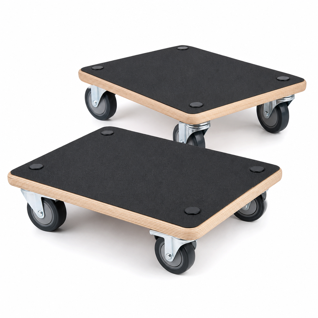 Padded Wooden Dollies with Wheels 200kg Load Capacity