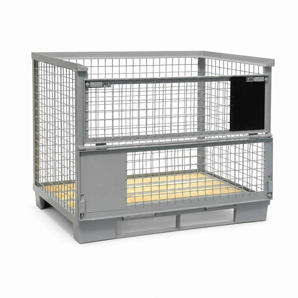 Painted Steel Mesh Stillage with Forklift Runners