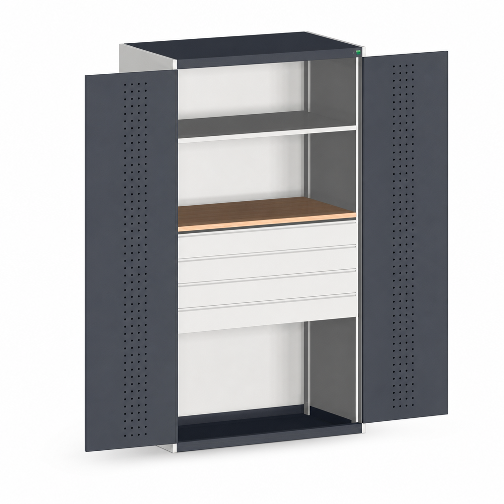 Perforated and Louvre Backed Workshop Cupboard 1300x650mm
